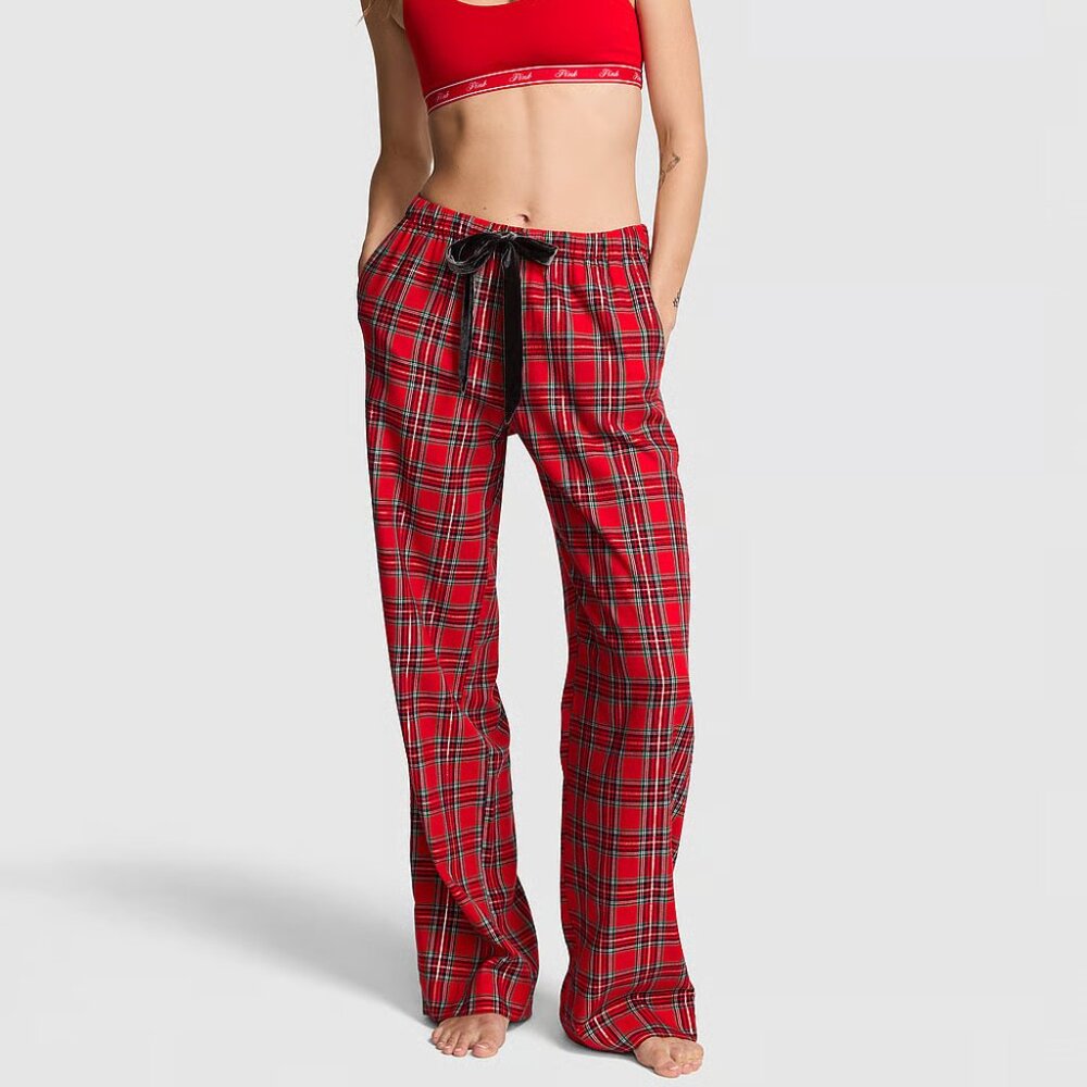 NWT Victoria's Secret PINK Flannel Pajama PJ Pants Size L